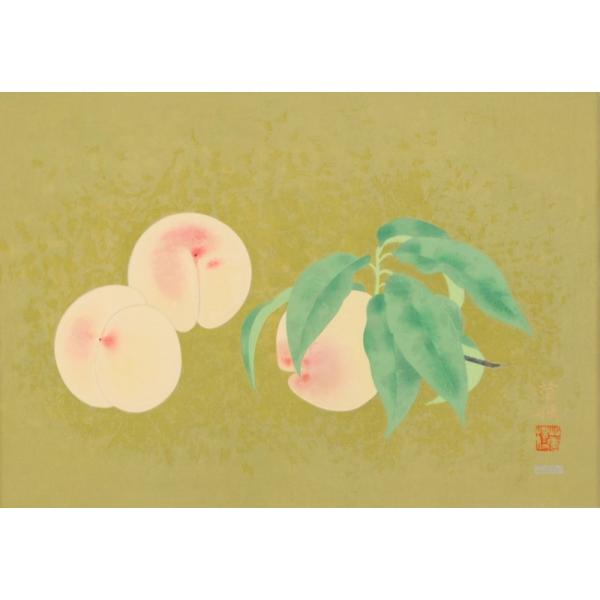 絵画日本画桃の絵インテリア0号絵画アート
