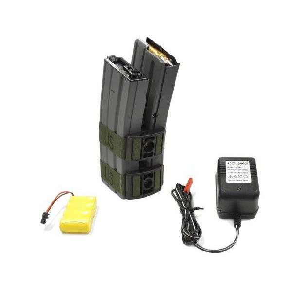 M16/M4用 電動給弾式 ダブルマガジン (800連 充電式バッテリー付