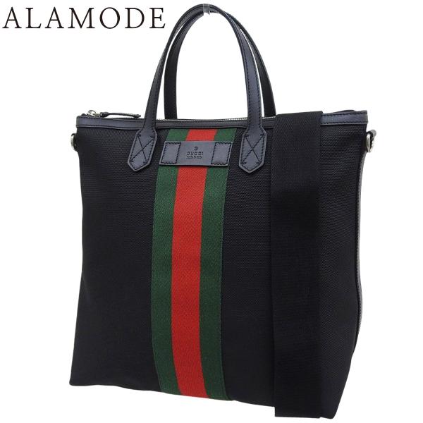 GUCCI（グッチ） トートバッグ シェリーライン キャンバス ブラック黒