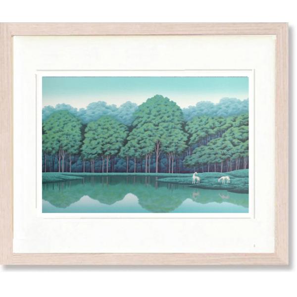 絵画 国武久巳・蒼い湖畔 アート インテリア 風景画 : 絵画生活 - 通販