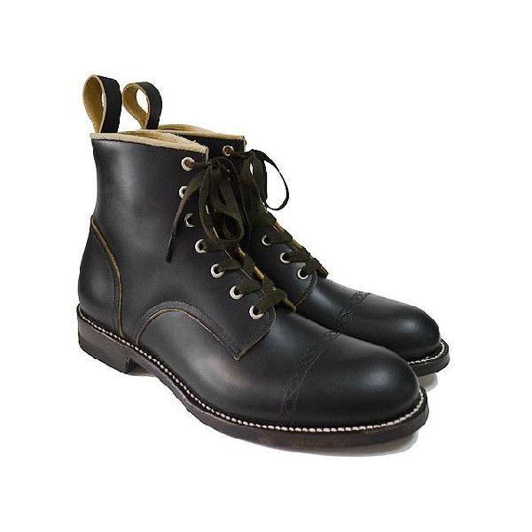 Makers メイカーズ 靴 CHAIN RACE UP BOOTS BLACK : ジーンズ裾上げ