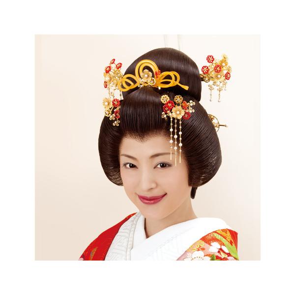 日本髪かつら 文金高島田 （中古・超美麗品） 髪色：#2 自然色 【中古