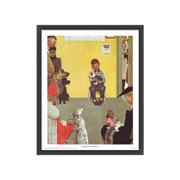Waiting For the Vet (mini)（ノーマン ロックウェル） 額装品 ウッド
