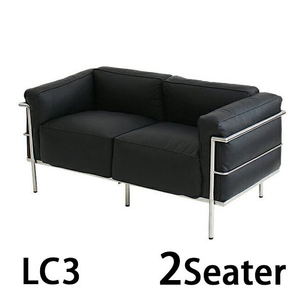 コルビジェデザイン LC3 COMFORT 2P ブラック 2人掛け ラブソファ 本革