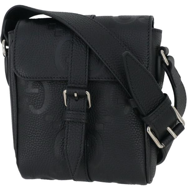 GUCCI（グッチ） ショルダーバッグ ジャンボGG ブラック レザー 3131