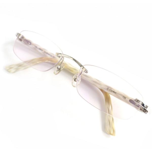 極美品△Cartier カルティエ 135 ツーポイント リムレス カラーレンズ