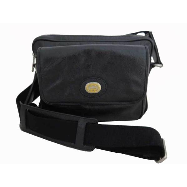 GUCCI（グッチ） バッグ GGロゴ レザーxキャンバス ブラック x