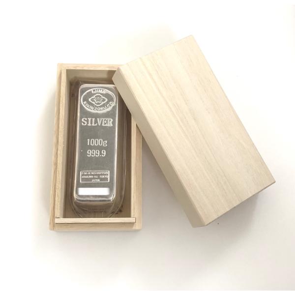 即納 新品 井島貴金属精錬 純銀 インゴット 井島 桐箱付き ingot 1キロ
