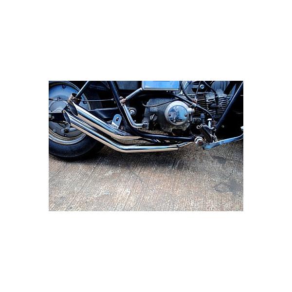 JAZZ50用 ステンレス製ツインスラッシュカットWマフラー/ジャズ50