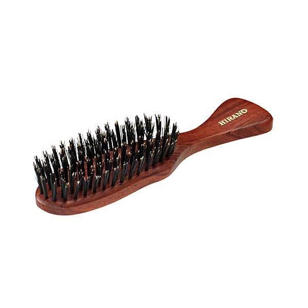 ブラシの平野 ヘアブラシ 携帯用 天然毛 天然木 豚毛 獣毛 艶髪
