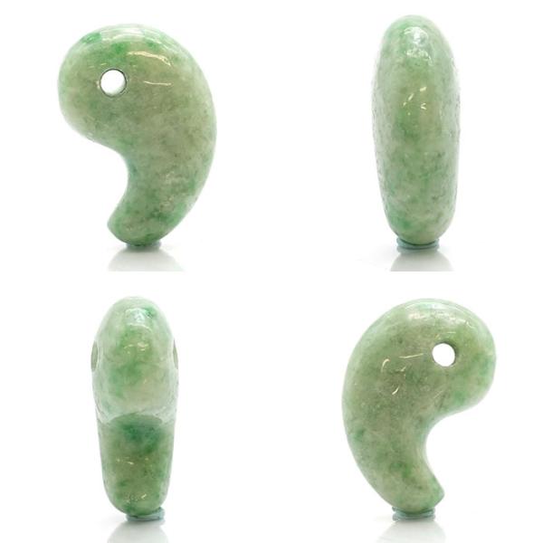 崑崙 こんろん 翡翠 青白 勾玉 大 中国崑崙山脈産 パワーストーン