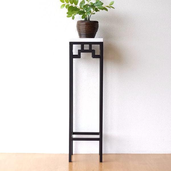 花台 コンソールテーブル 玄関 スリム アンティーク 大理石 アイアン