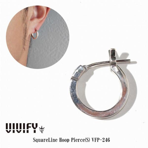 VIVIFY（ビビファイ） ピアス シルバー フープピアス SquareLine Hoop
