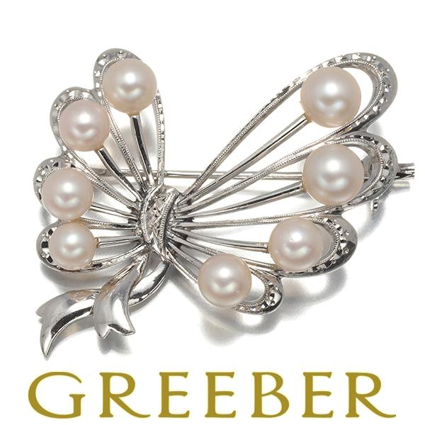 MIKIMOTO（ミキモト） ブローチ パール 真珠 4.4-5.7mm リボン