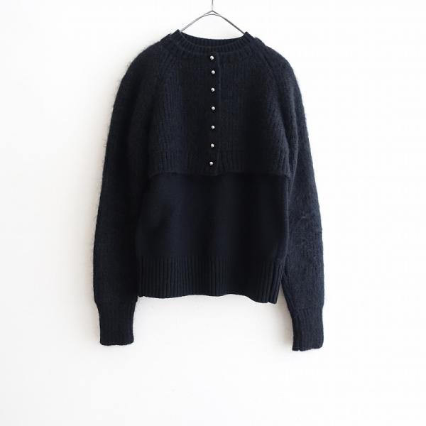 sacai（サカイ） *モヘアニットプルオーバー*ブラック毛ウール
