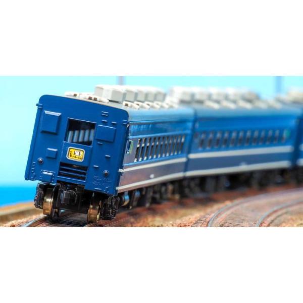 Nゲージ 着色済み スロ81系シナ座・ミト座 青色・白線2本付き 6両編成