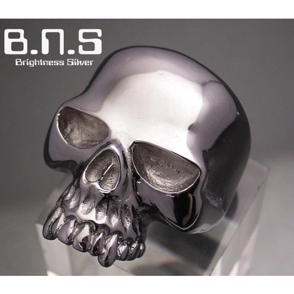 ブラックロジウムコート キーススカルリング シルバー925 黒