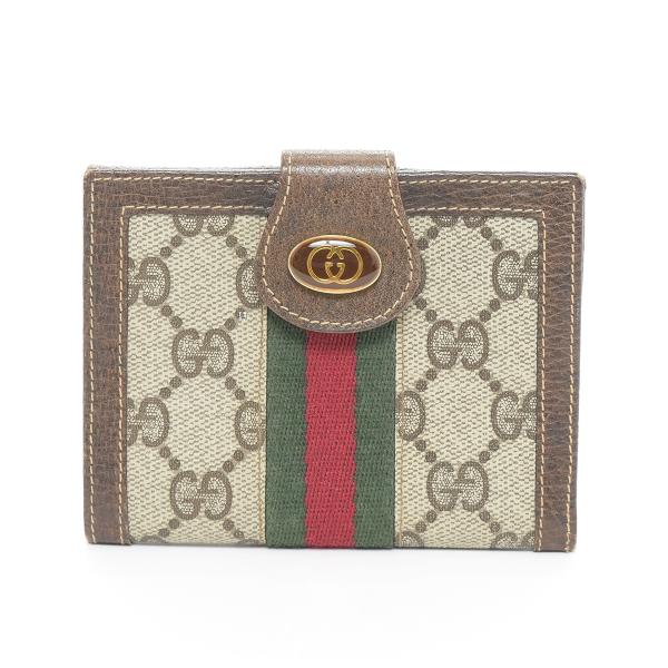 GGキャンバス GUCCI グッチ 二つ折り財布 GGプリント PVC レザー