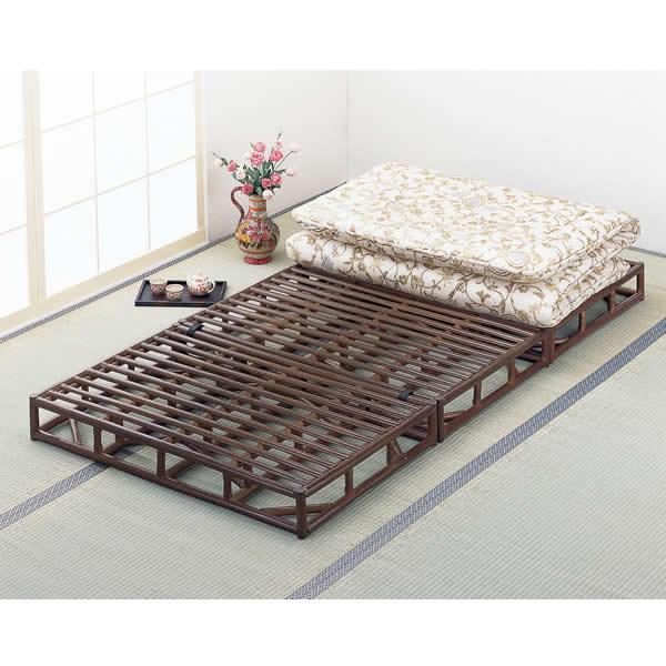 折り畳みベッド ラタンベッド すのこベッド/ Bed 籐すのこベッド (3