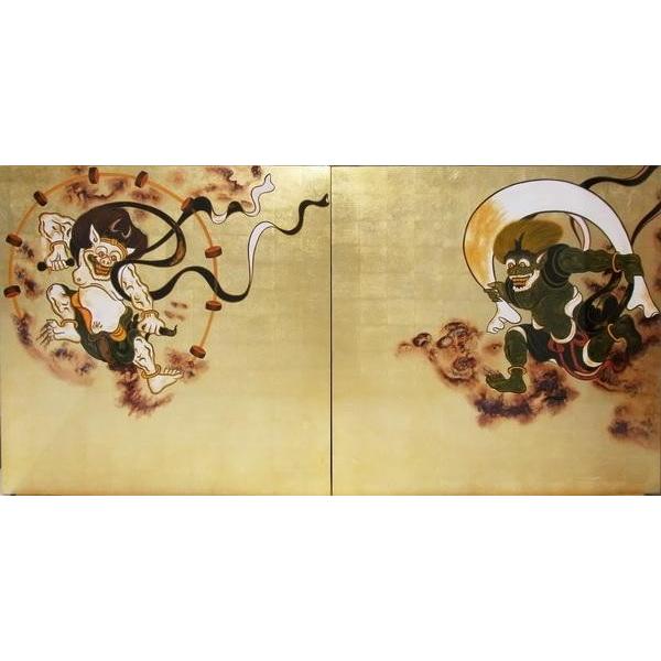 漆絵 俵屋宗達の名作_国宝・風神雷神図 NH44 : 絵画制作専門ユーラシア