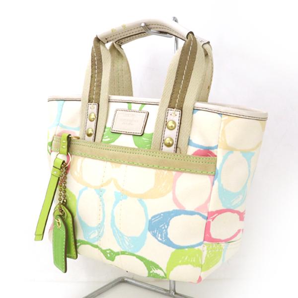 コーチ COACH シグネチャー マルチカラー キャンバス ミニトートバッグ