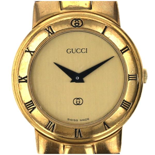 グッチ GUCCI 3300L クオーツ ゴールド 金 文字盤 2針式 レディース