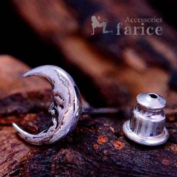 ムーン フェイス 月 顔 シルバー925 ピアス : アクセサリー通販 farice