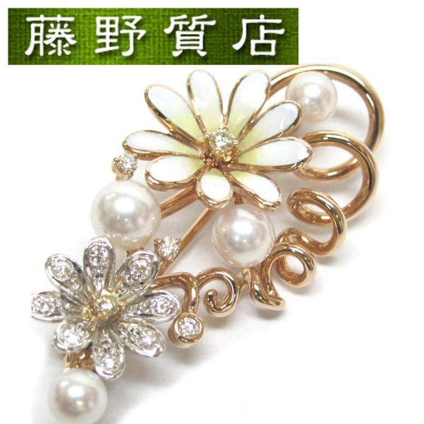 MIKIMOTO（ミキモト） （美品）ミキモト パールダイヤフラワーブローチ
