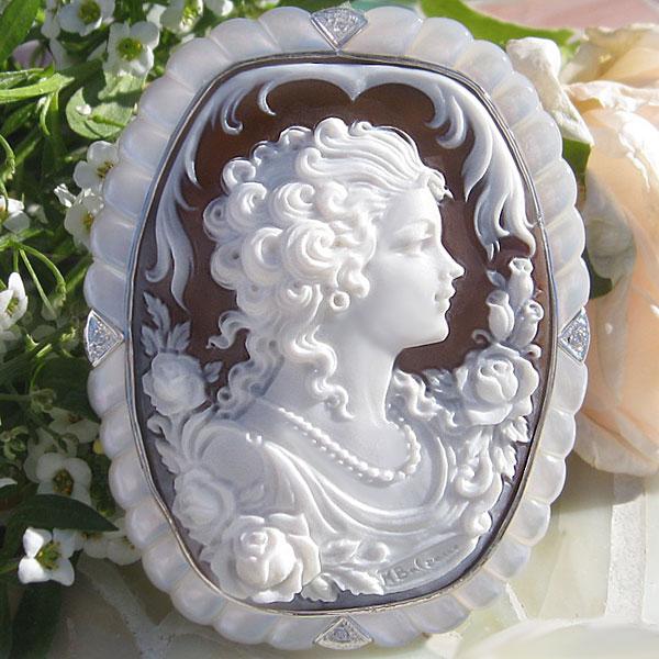 CAMEO（カメオ） Massimo Balzano作 サードニクス シェルカメオ 天然