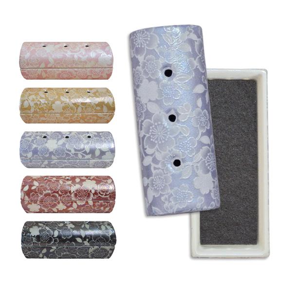 香炉単品 『ゆい花』横置き筒型香炉 5色 陶器製 全宗派対応 国産 美濃