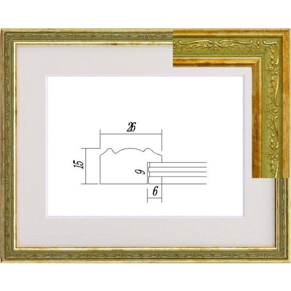 1299 レトロな額縁 F15 アートフレーム 油彩 水彩 画材 ビンテージ