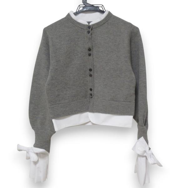 未使用 Bibiy ビビィ ANGELIQUE KNIT 異素材ドッキング 袖リボン 長袖