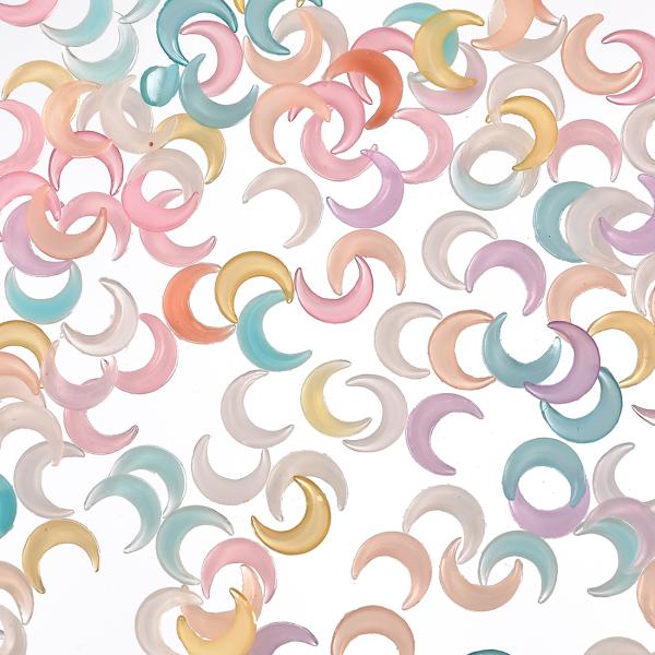 ネイルパーツ 月 8mm ミックス 300個 3D クリア 三日月 レジン