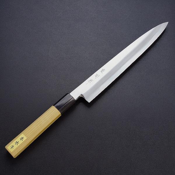 東周作 刺身包丁 柳刃包丁 240mm 青紙2号 八角水牛柄 : ほんまもん