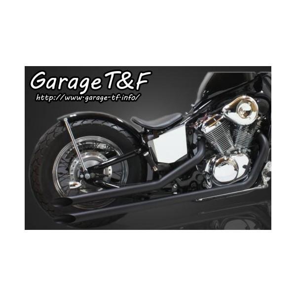 スティード400（STEED） ロングドラッグパイプマフラー（ブラック