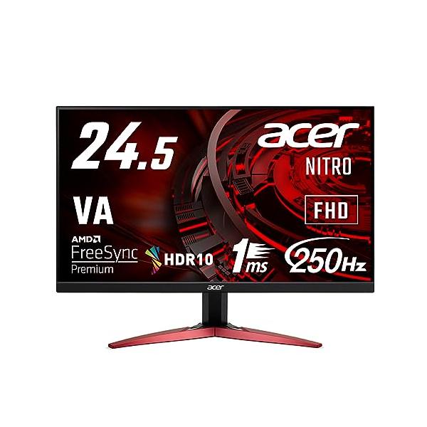 日本エイサー Acer ゲーミングモニター 24.5インチ VA 非光沢 フルHD