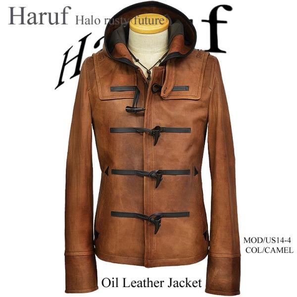 Haruf（ハルフ） レザージャケット ダッフルコート ショート丈 メンズ