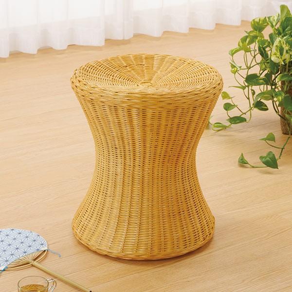 ラタンスツール 円形 籐家具 高さ41cm : インテリアパレットヤフー店