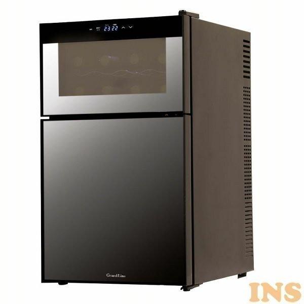 ワインセラー 62L 2ドア 冷蔵庫 Grand-Line 2ドアミラーガラス冷蔵庫一