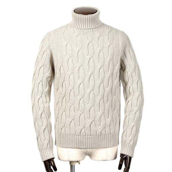 ZANONE（ザノーネ） ジーロンウール5ゲージケーブル編みタートルネック