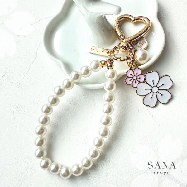 ストラップ キーホルダー チェーン バッグチェーン サクラ ハート