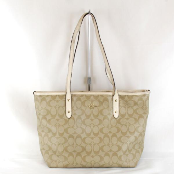 COACH（コーチ） 『USED』 シグネチャー F58292 トートバッグ ベージュ