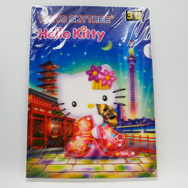 東京スカイツリー ハローキティ 3D和風 A4 クリアファイル 雅 粋