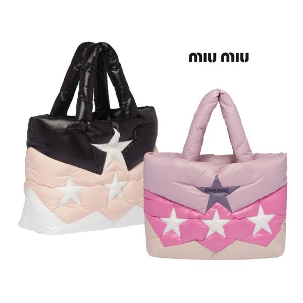 miu miu（ミュウミュウ） クリアランス パデッドナイロン トートバッグ