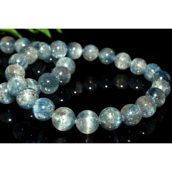 希少ガーネット入り！ カイヤナイト 6.5mm ブレスレット 1個売り