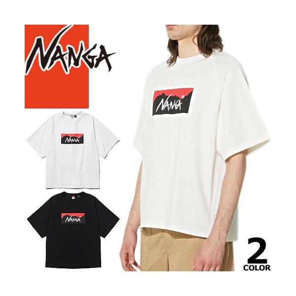 NANGA（ナンガ） エコハイブリッド ボックスロゴ ルーズフィットティー