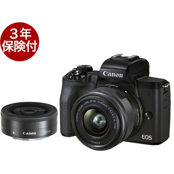 EOS DIGITAL キヤノン Kiss M2・ダブルレンズキット ブラック KissM2