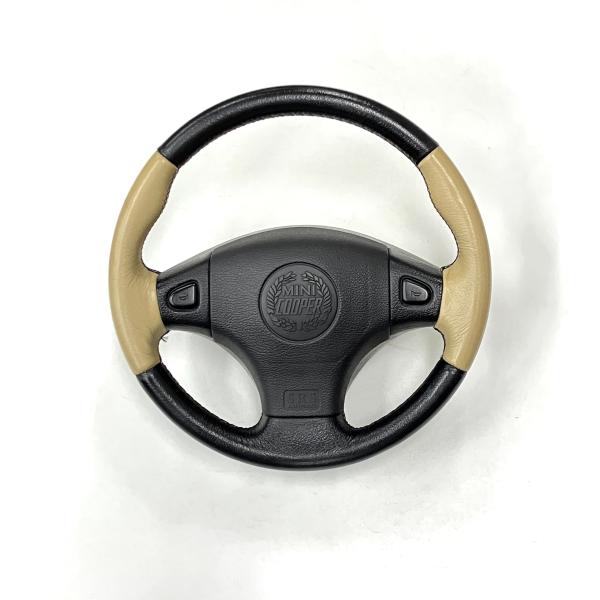 中古 クラシックミニ純正 エアバックボス付き レザーステアリング