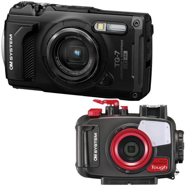 OM SYSTEM オーエムシステム Tough TG-7（ブラック）＋PT-059 防水