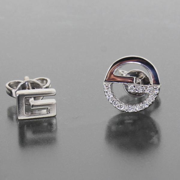 GUCCI（グッチ） ピアス ダイヤ スタッズ Gロゴ K18WG E1286